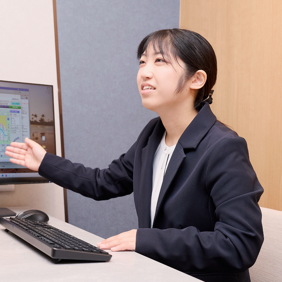 専門スタッフが接客する様子